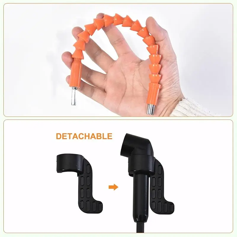 

A68P-17Pcs Heavy-Duty CR-V Steel Drill Bit Set, Flexible Bendable Extension, 90° & 105° Right Angle Attachments