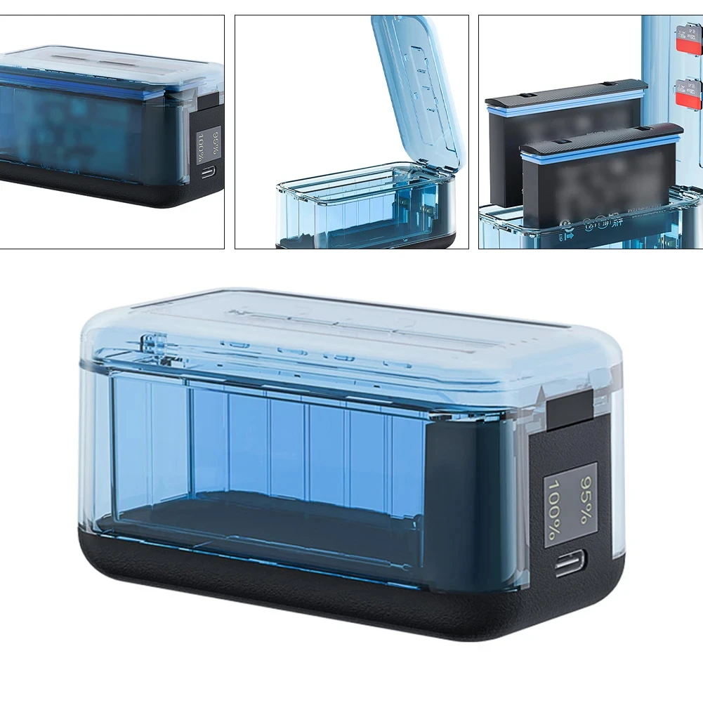 

Fast Charging for Insta360 X5 Portable LED Dual Slot Battery Storage Charger Box Case Accessories