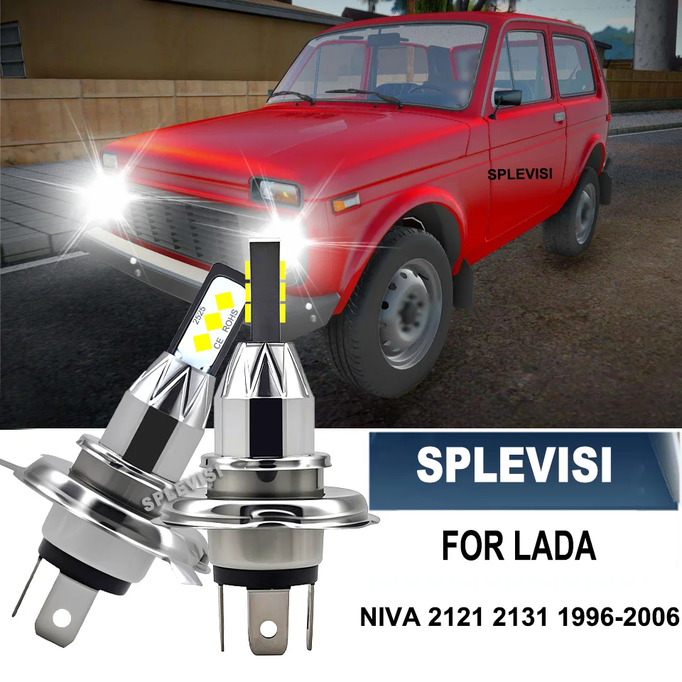 

2Pcs Upgrade High Bright Car LED Headlights CSP 6000LM Bulbs H4 Auto 12V For LADA NIVA 2121 2131 1996 1997 1998 1999 2000-2006