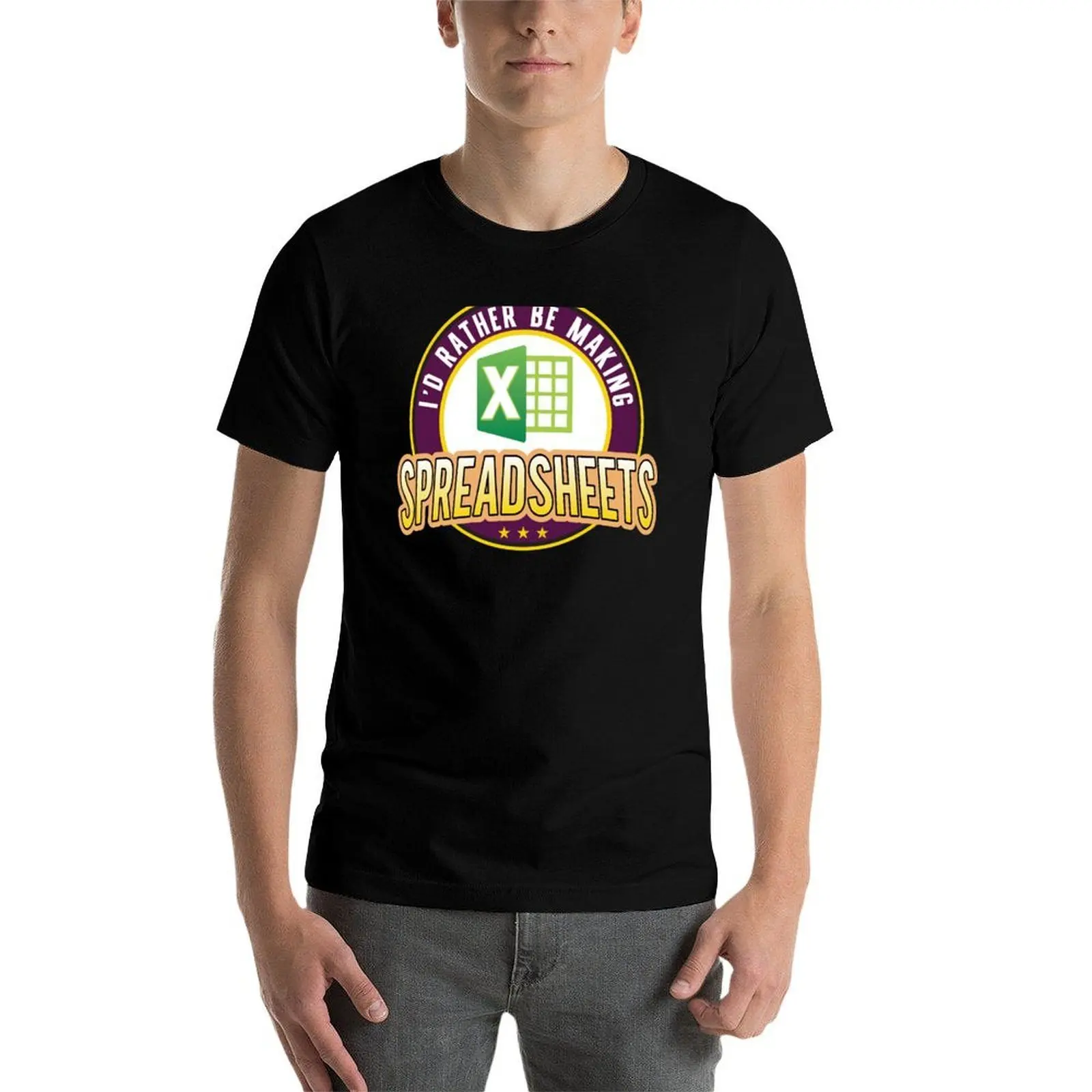 Accounting officer saying | I'd rather be making spreadsheets T-Shirt quick drying kawaii clothes t shirt for men