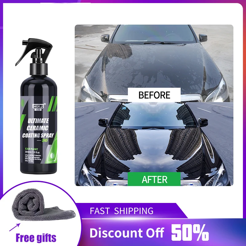 9H Ceramic Car Coating Paint Care Nano Hydrophobic Top Quick Coat Polish Polymer Detail Protection Liquid Wax Car Care HGKJ S6