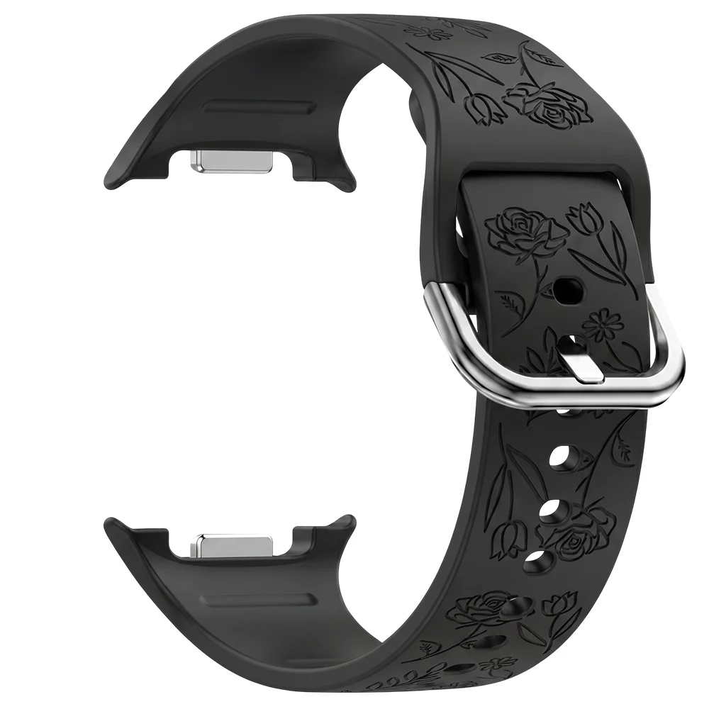 Silicone Sport Band For Samsung Galaxy Watch 9 8 44mm 40mm Engraved Correa Bracelet Galaxy Watch8 Classic 46mm Strap Accessories