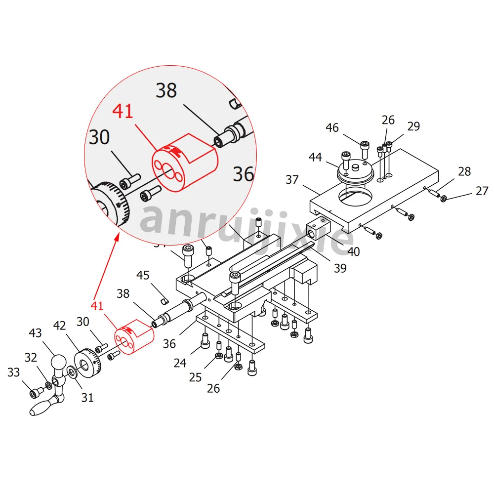 Imagem -06 - Cross Slide Suporte de Parafuso de Alimentação Mini Torno Peças Sieg Sc2041 Retainer Jet Bd-x7 e Grizzly G0765
