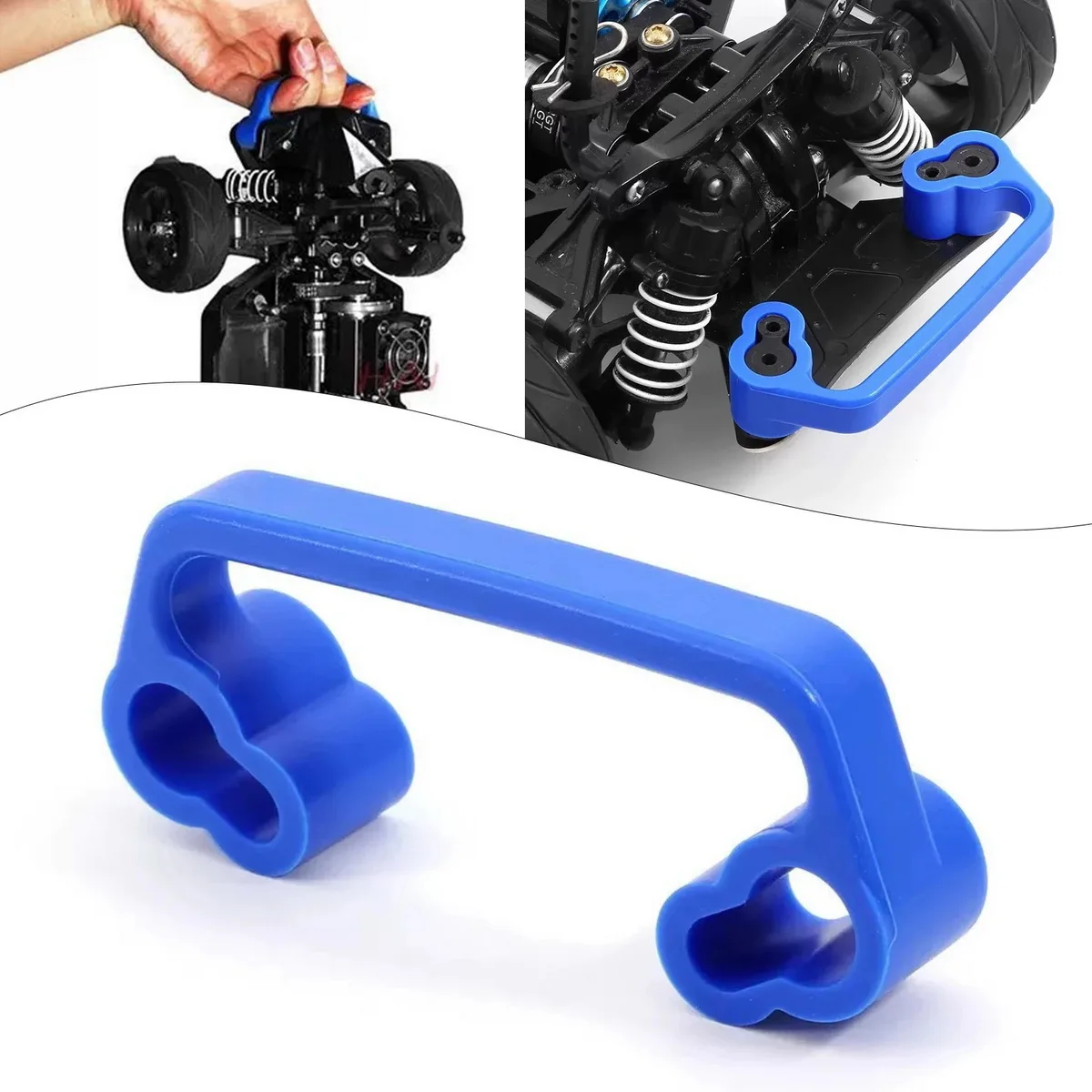 Silicone Rear Bumper & Chassis Carry Handle Upgrade Part for 1/10 Tamiya TT01 TT02 RC Car Black Blue Protective Accessory
