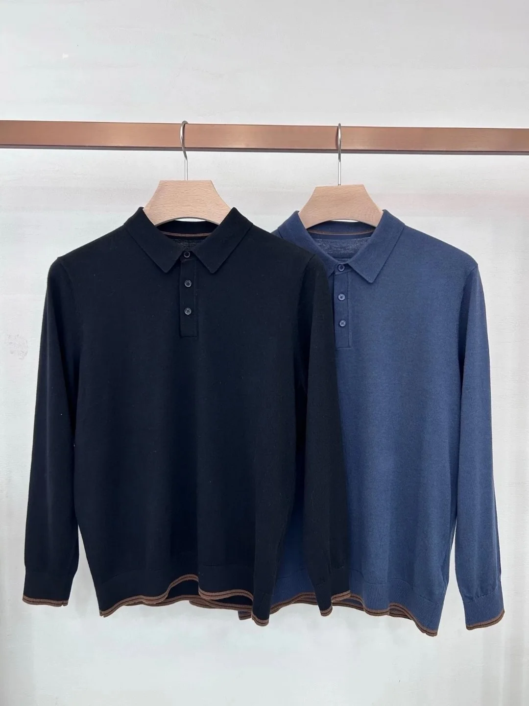 

Camere Silk Knitted irt Casual Long Sve Men's Sweater Autumn Winter New Sle Busin Casual Turn-down Collar