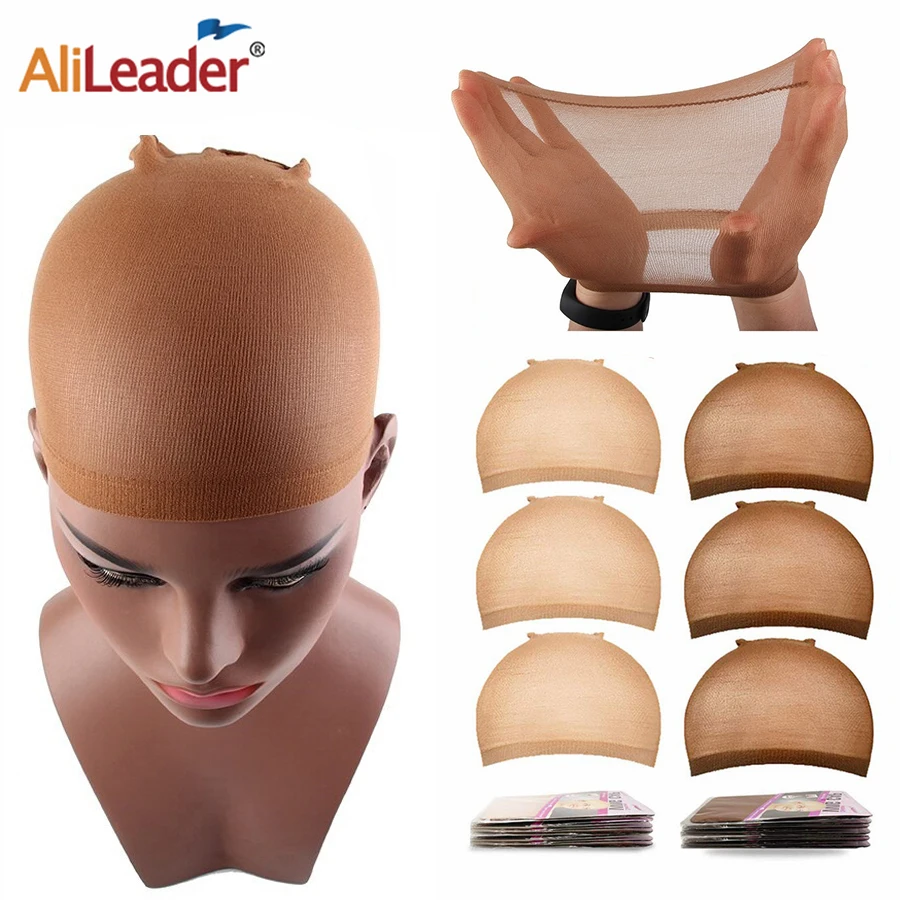 

10Pcs Wig Stocking Caps For Lace Front Wigs Stretchy Nylon Wig Caps Black Beige Wig Cap For Women Stocking Caps For Making Wigs