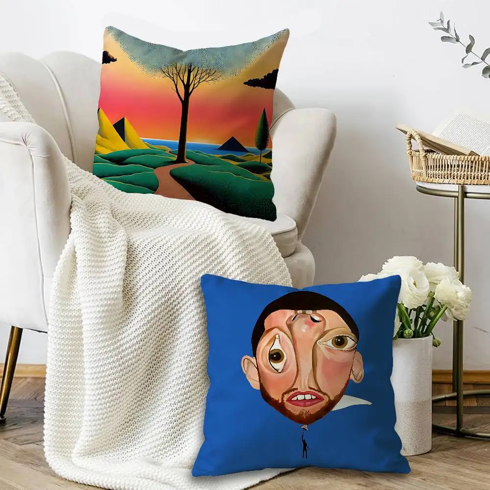 Singer M-Mac Miller Pillow Covers Cartoon Sofa Decorative Home Double-sided Printing Short Plush Cute Cushion Cover