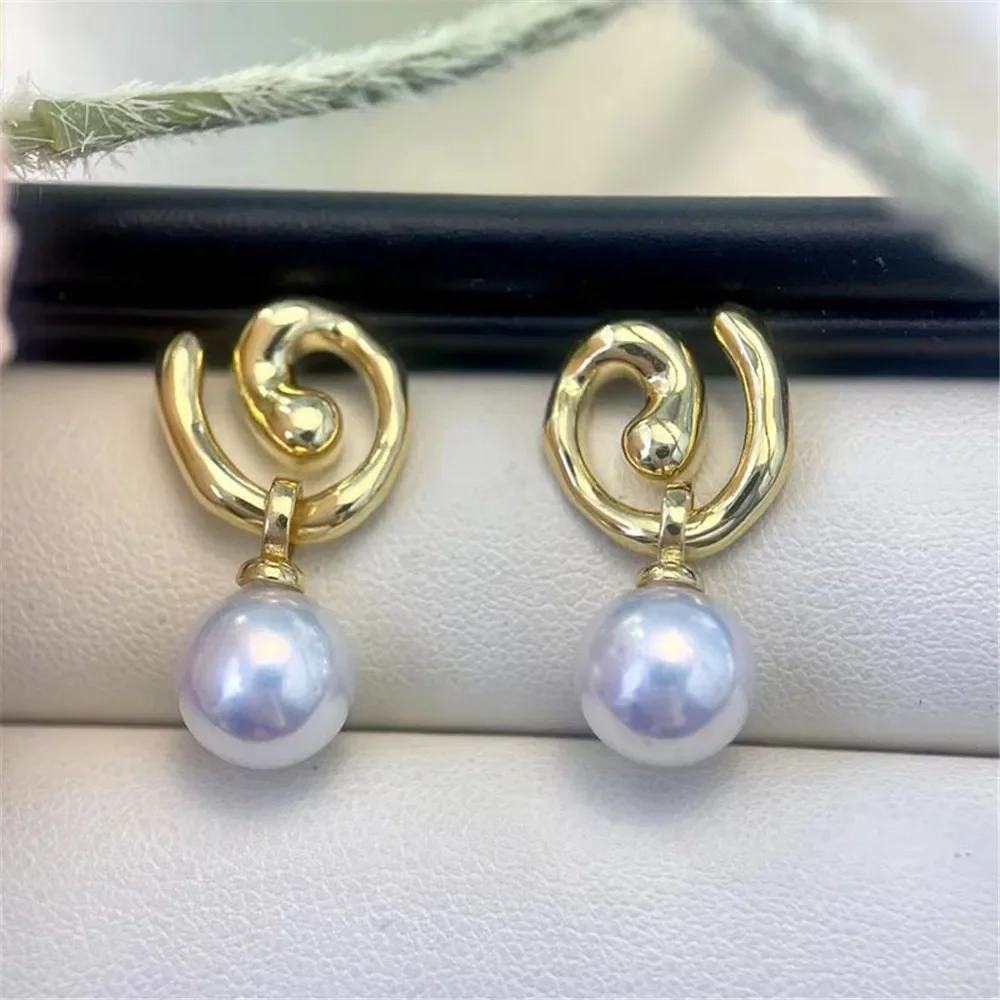 Gold Plated Pearl Earring Settings, DIY Jewelry Making Supplies, Blank Ear Stud Bases for Handmade Accessories, 1pair No Pearl
