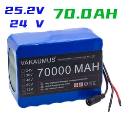 Large-Capacity Battery Pack 6S6P 24V 70AH 25.2V E-Bike Scooter Wheelchair Four-Wheeler 18650 Lithium Battery Pack BMS+ Charger