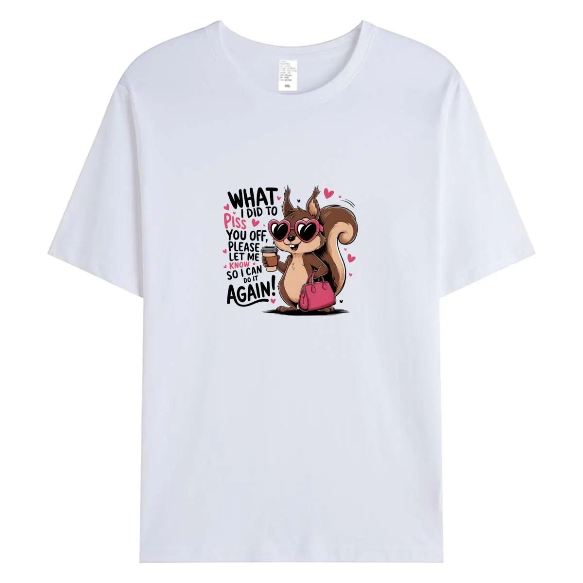 女性 Tシャツトップス夏の女性の服綿 100% 半袖 Tシャツ面白いリスグラフィック Tシャツ特大女性 Tシャツ