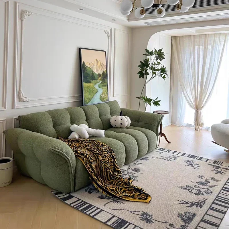 

Household Wool Scandinavian Designer French Modern Unique Living Room Sofas High-quality Simple Lazy Para La Sala Home Furniture