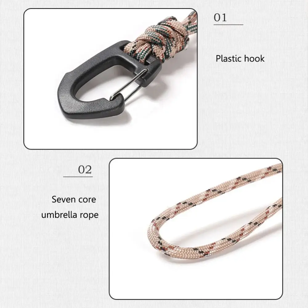 1Pcs Key Ring Umbrella Rope Hook Keychain Flashlight Small Tool Sports Accessories Key Lanyard Outdoor Camping 7-core Braid Rope