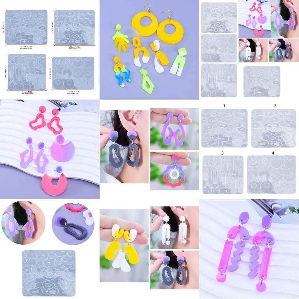 

D46E Серховые ожерелья украшения изготовление формы DIY нерегулярные серевки плесень круглой сердца луна геометрия. Подвесная