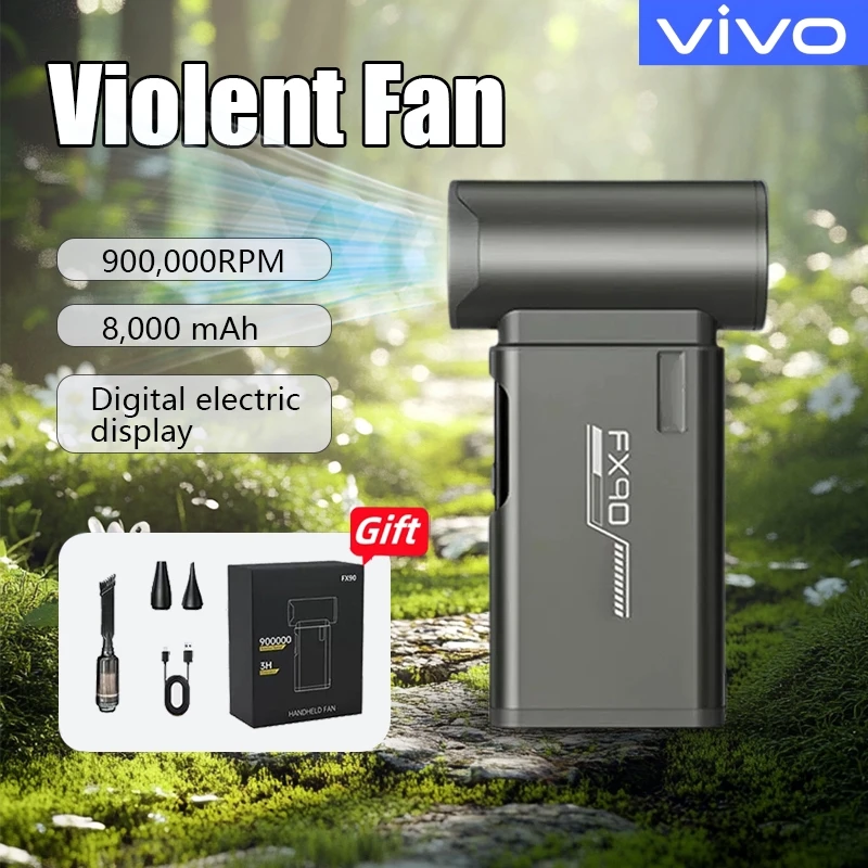 

VIVO 900000RPM Wind Speed 55m/s Violent Fan Handheld Air Blower 8000mAh Mini Turbo Jet Fan Handheld Brushless Motor