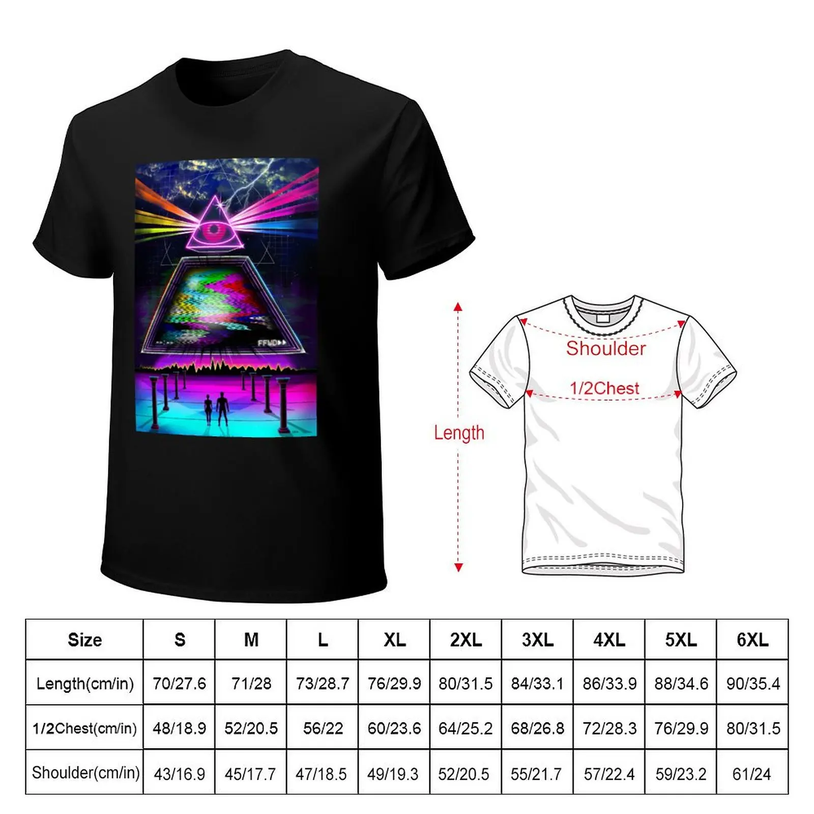 Static Intelligence - VHS 80s Retro Glitch T-Shirt Lightweight Basic Short Sleeve Shirt