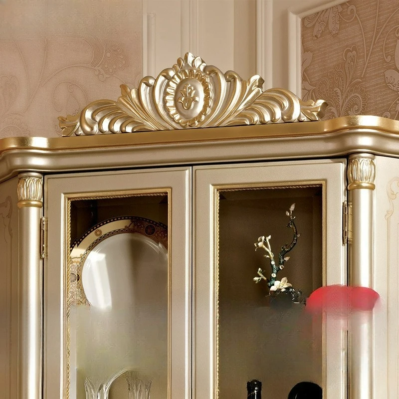 

Solid wood carving flower locker restaurant double door cabinet corner cabinet