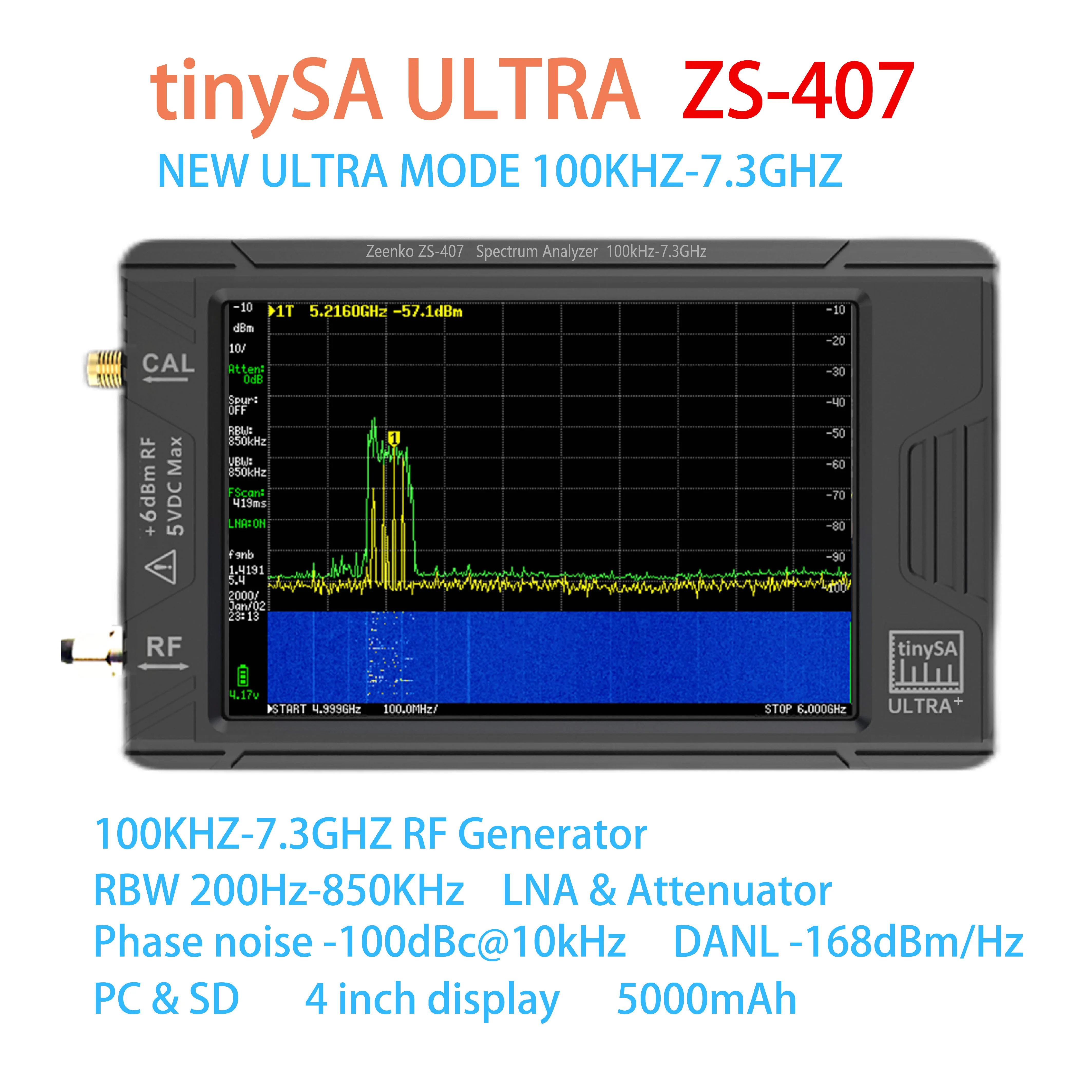 サチリナページ Zeenko ZS-407 ハンドヘルド小型スペクトラムアナライザー tinySA