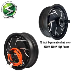 QS Motor 12inch Power Saving Brushless DC Hub Motor 60-72V 2000W 3000W V4 High Power Disc Brake Motor For Electric Scooter