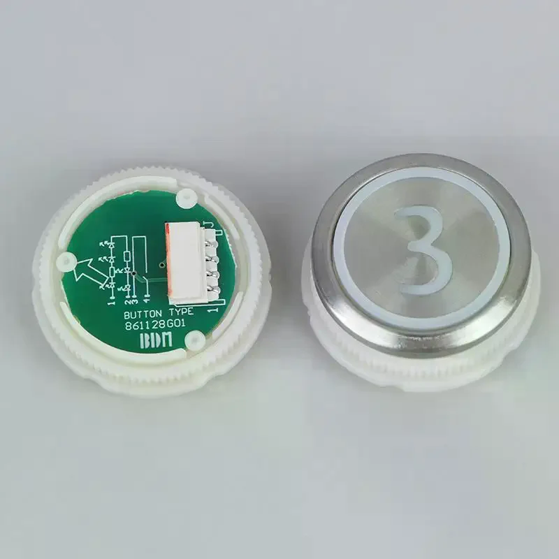 Round Stainless Steel Elevator Buttons, Single Piece, Suitable for 1-6 / Up/Down Buttons