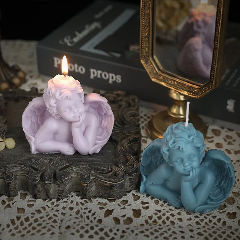 Little Angel Lovely Aromatherapy Candle Romantic Wind Photo Props New Year Party Hand Gift Gift Box Home Decoration Candle