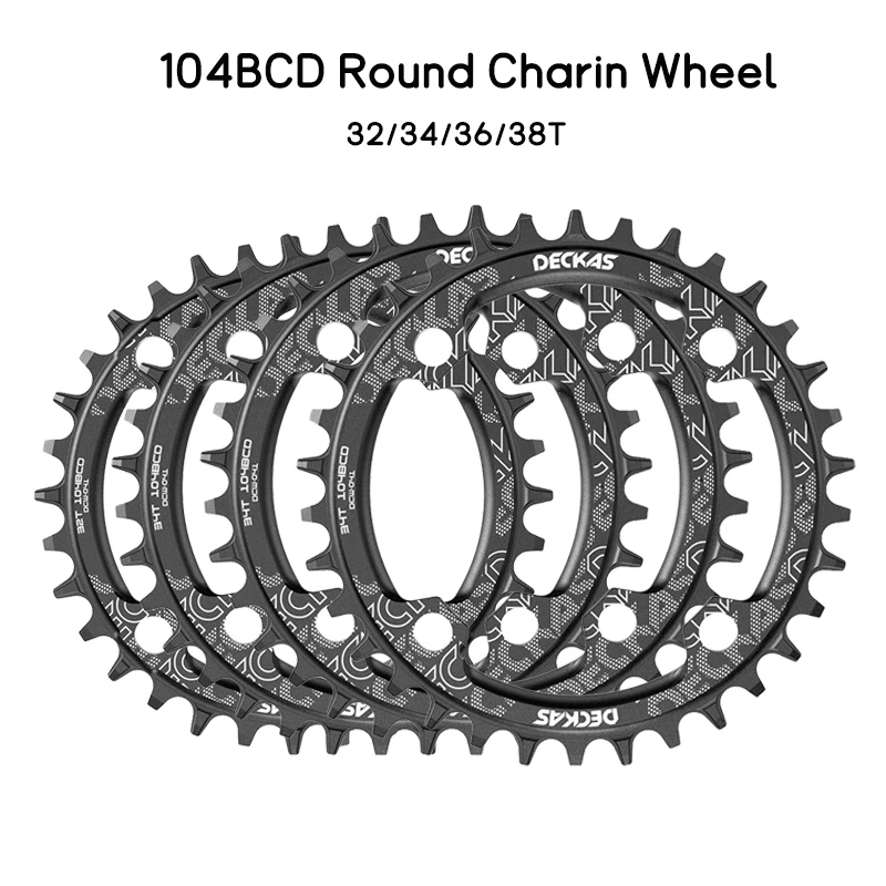 Deckas Narrow Wide 104 BCD Crown Chainring Round 32T 34 Teeth 36T 38T Bicycle Crankset MTB Monoplate 104BCD Mountain Bike Dish