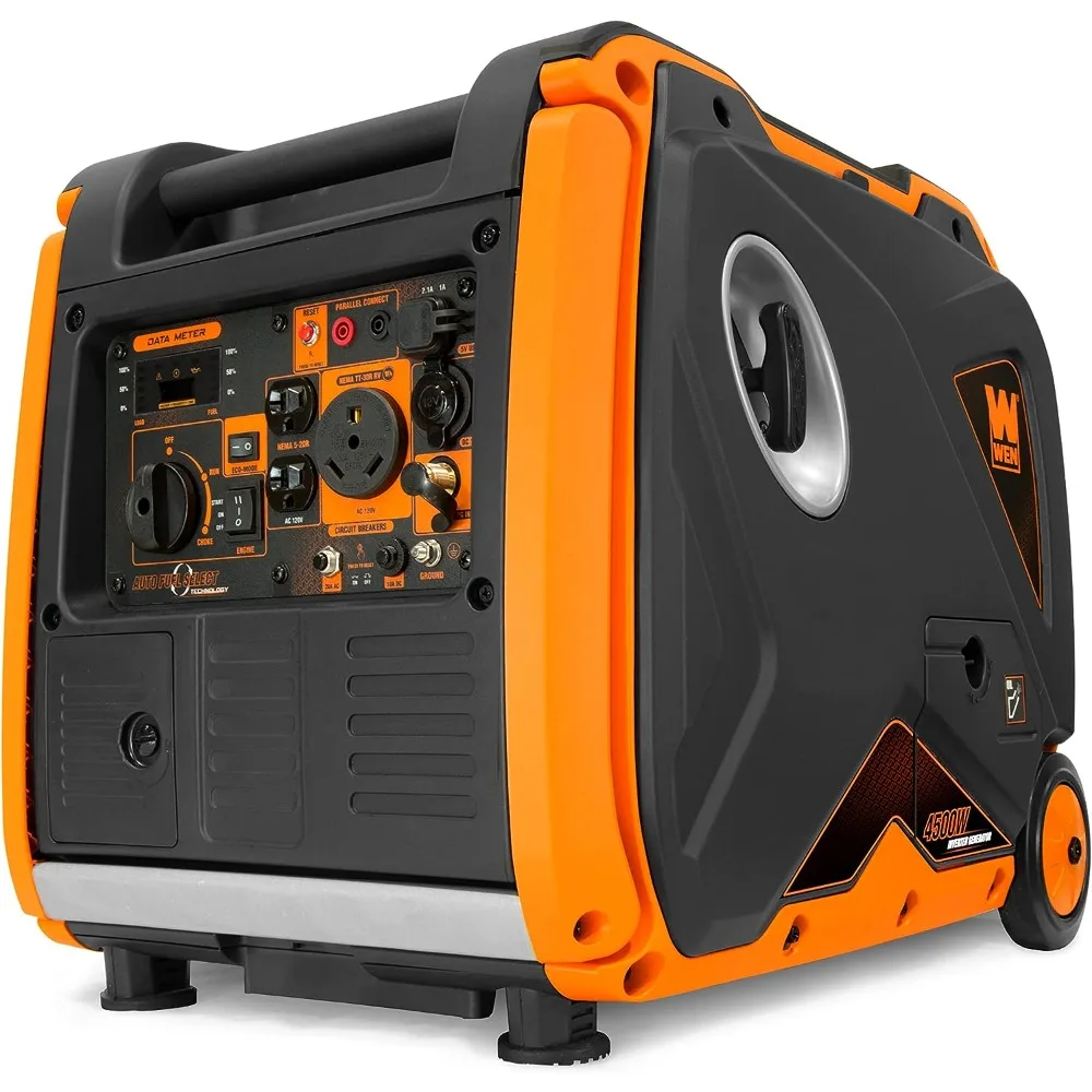 WEN DF451i Super Quiet 4500-Watt Electric Start Dual Fuel RV-Ready Portable Inverter Generator with Fuel Shut-Off