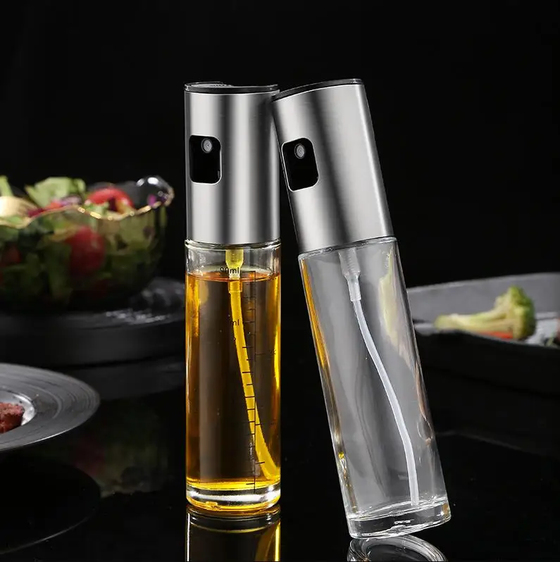 100ml Glass Oil Sprayer Kitchen Cuisine Scale Vinegar Olive Oil Sprayer Dispenser Spray Bottle For BBQ Salad Cooking Baking ni16