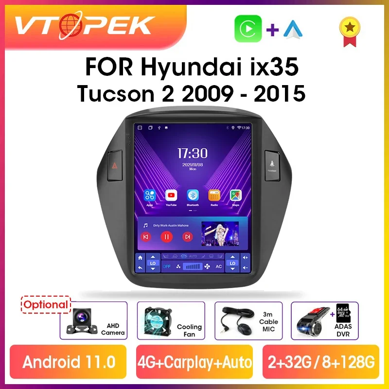 

Vtopek 9.7" 2din Android 11 Car Radio Multimedia Video Player Navigation GPS For Hyundai Tucson 2 LM IX35 2009-2015 Tesla style