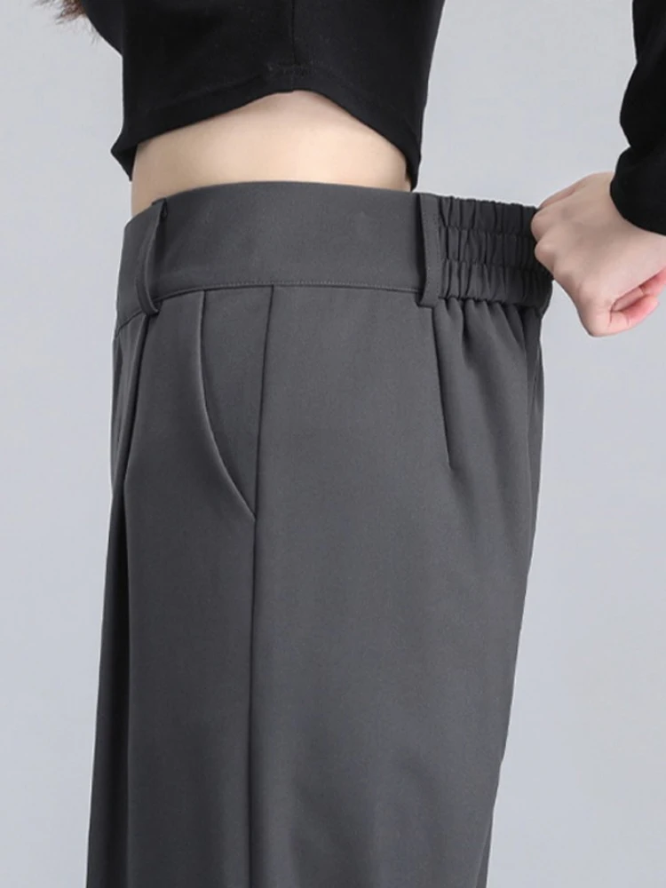 

Women Chic Office Wear Straight Pants Vintage High Ladies Trousers Baggy Korean 2023 Spring/Summer/Autumn Wide Leg Female