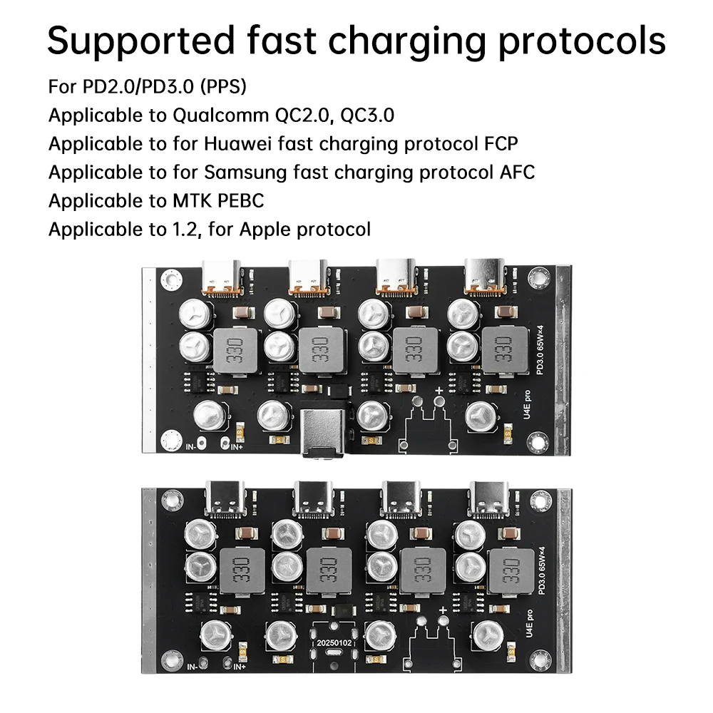 65W Fast Charging Module Support PD QC FCP AFC Fast Charging Power Module Charge Accessories DC5.5*2.5/DC5.5*5.1 Input to Type-C