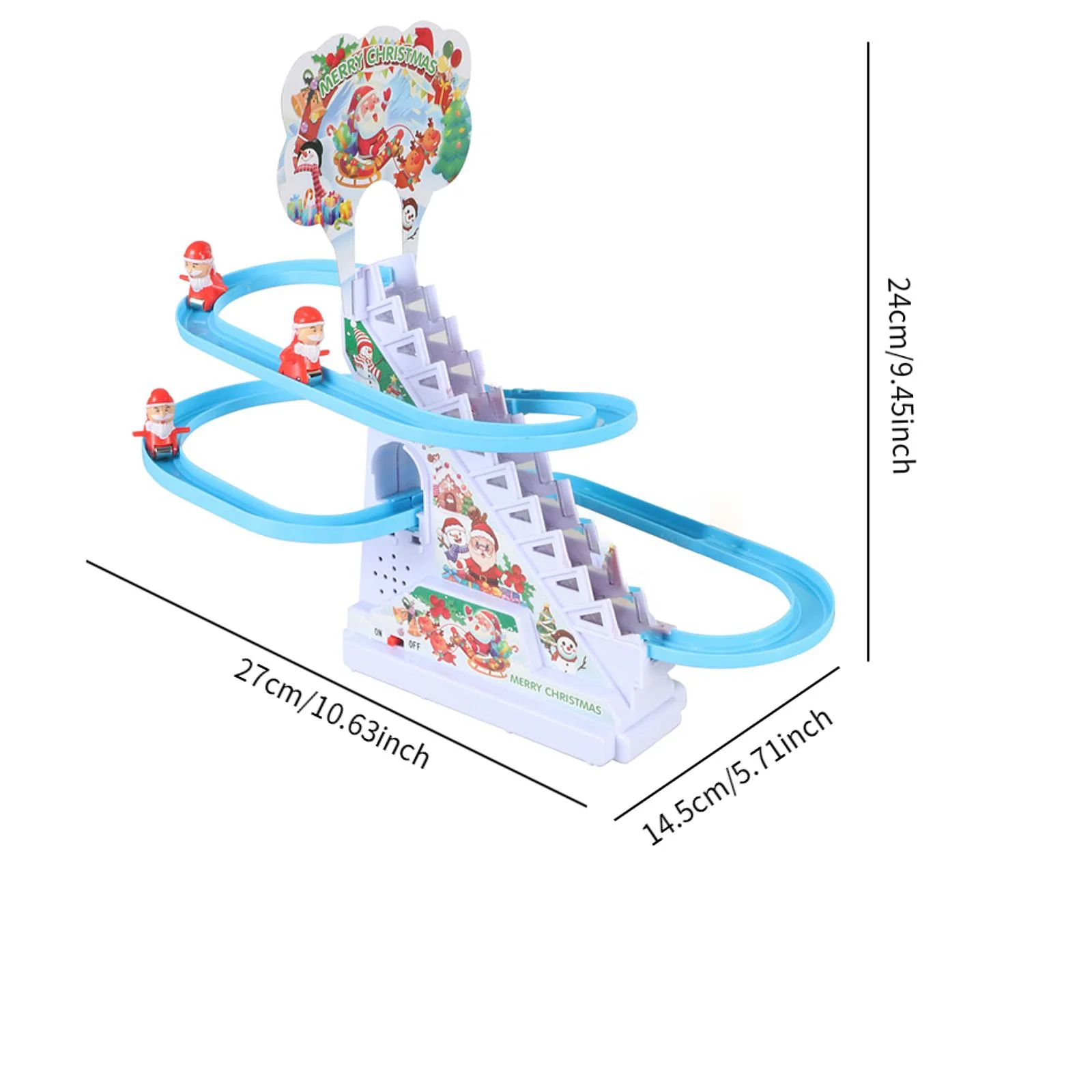 Kerstman Glijbaan Speelset Speelplezier Trap Klimmen Glijbaan Speelgoed Muzikale Achtbaan Racespel Speelgoed voor Kinderen Kinderen Geschenken