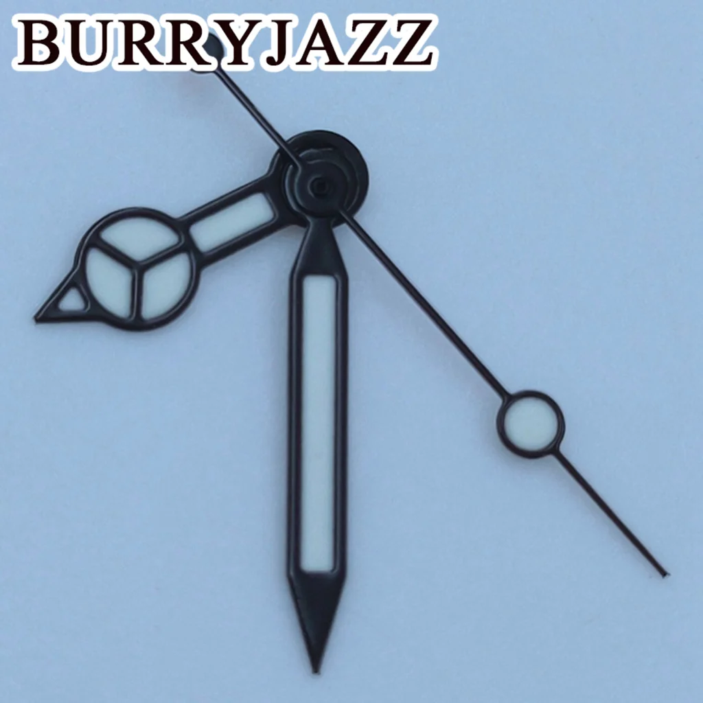 BURRYJAZZ 야광 시계 손, 블랙 블루 실버 로즈 골드 레드 그린 손, NH35, NH36, NH38, 7S26, 7S36, 4R35, 4R36