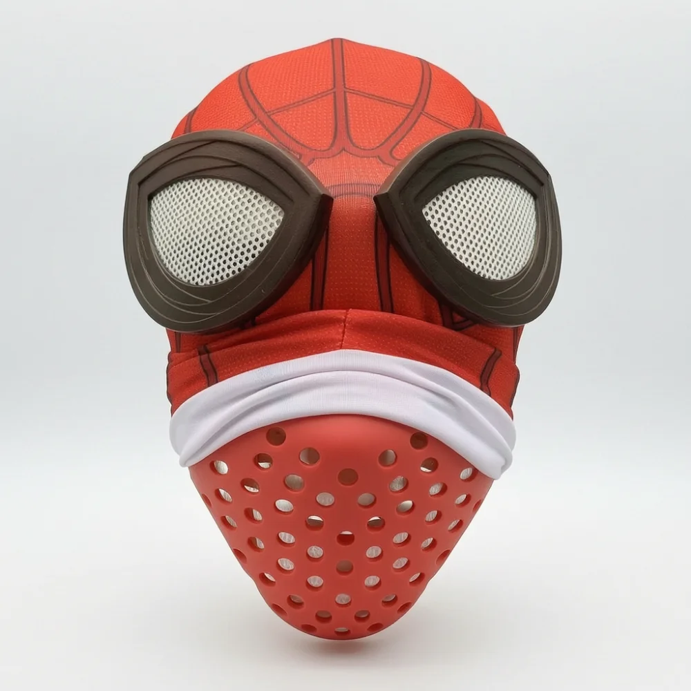 Halloween Cosplay Mask Half Face Shell Anime Spider Faceshell Silica Nose Mouth Cover Support Prop Black Mini 3 Colors