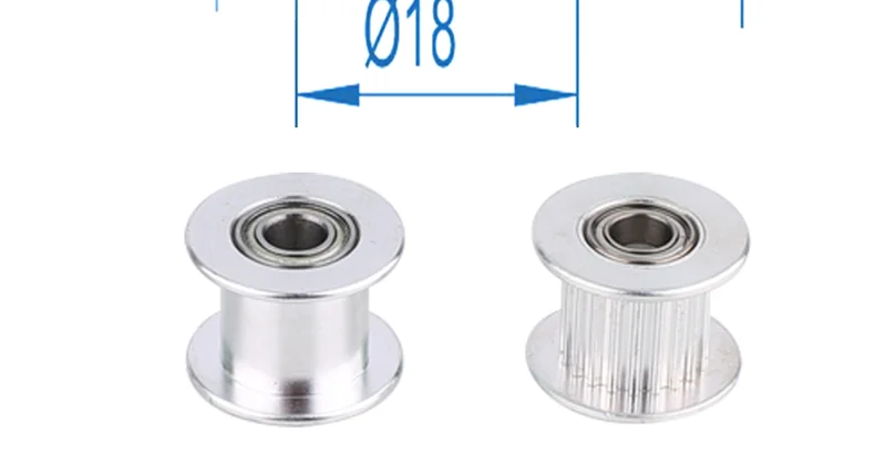 GT2 Umlenkrolle, 16 Zähne, 20 Zähne, mit 3 mm oder 5 mm Bohrung, mit Lagern für 3D-Druckerteile, Zahnriemen 6 mm, 10 mm – Detail 3