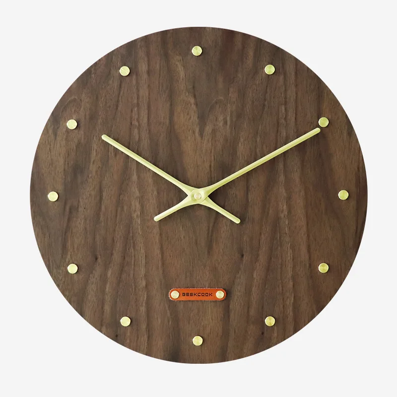 Clocks Wall Home Decor Brass Wooden Wall Clock Walnut Clock Wall Clock Modern Design Digital Wall Clock Living Room Decoration