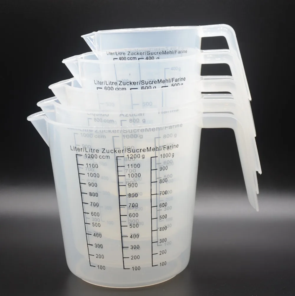 

Plastic Measuring Cups 400/600/800/1000ML Jug Liquid Container Clear Baking Kitchen Flour Water With Cover Kitchen Accessories