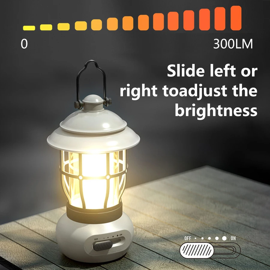 2025 في الهواء الطلق LED فانوس التخييم المحمولة USB مصباح قابل لإعادة الشحن الرجعية مصباح ليد السفر خيمة مصباح الفوانيس المحمولة مصباح الصيد