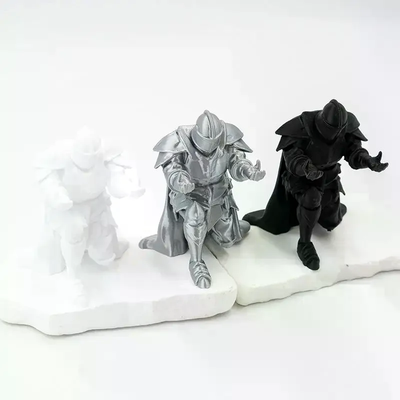 Creative Ninja-Style Single Kneeling Knight Pen Holder Armor Knight Kneeling Figurine Pen Holder Desktop Stand Storage Decor