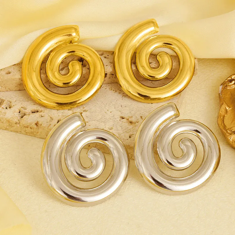

1pair Ocean Jewelry Fashion Waterproof Stainless Steel Conch Shell Earring Ear Studs For Women Accessories No Fade Earplugs Gift