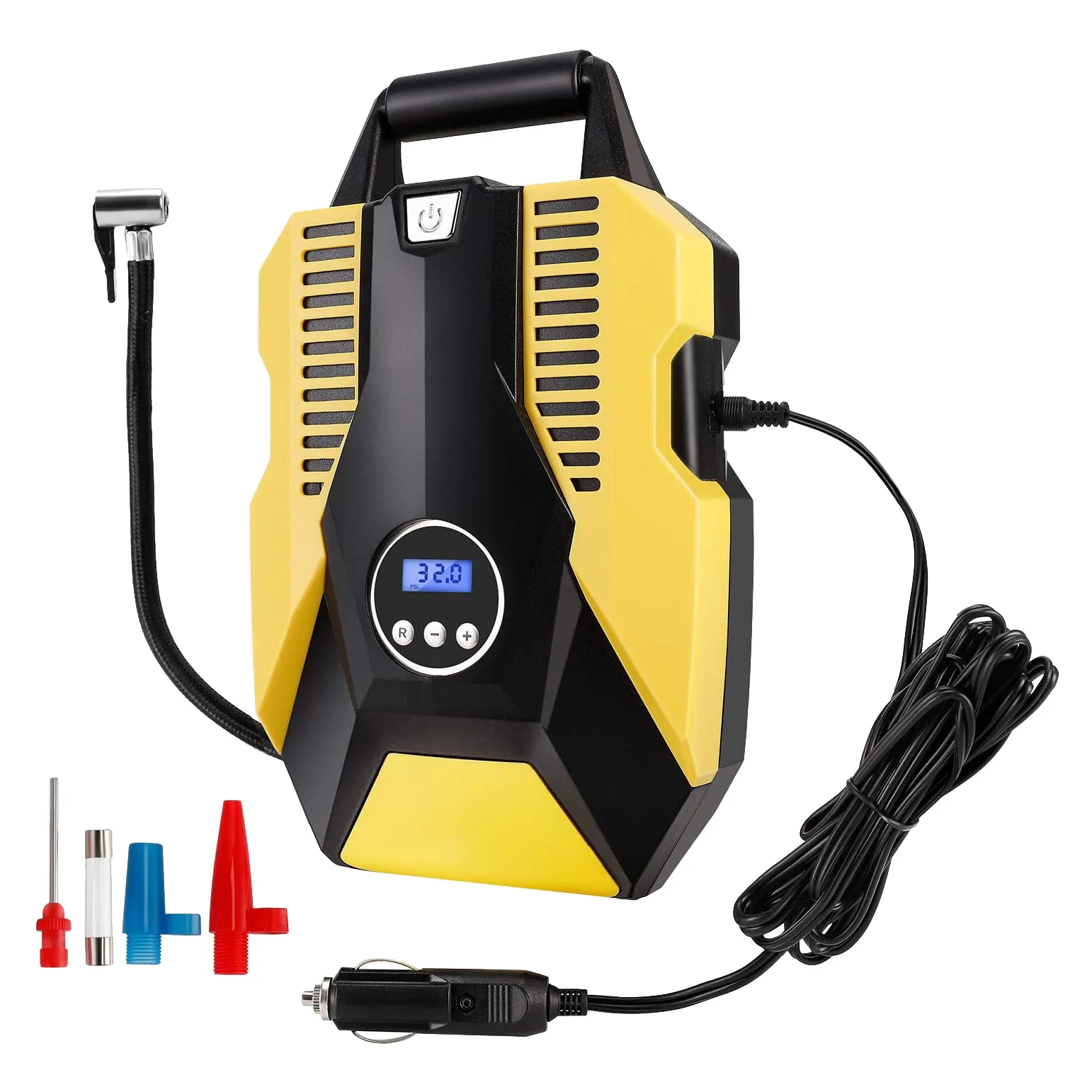 

Digital Tire Inflator 12V DC 150 PSI Air Compressor Pump Auto Shut Off with Emergency LED Flasher for Car,