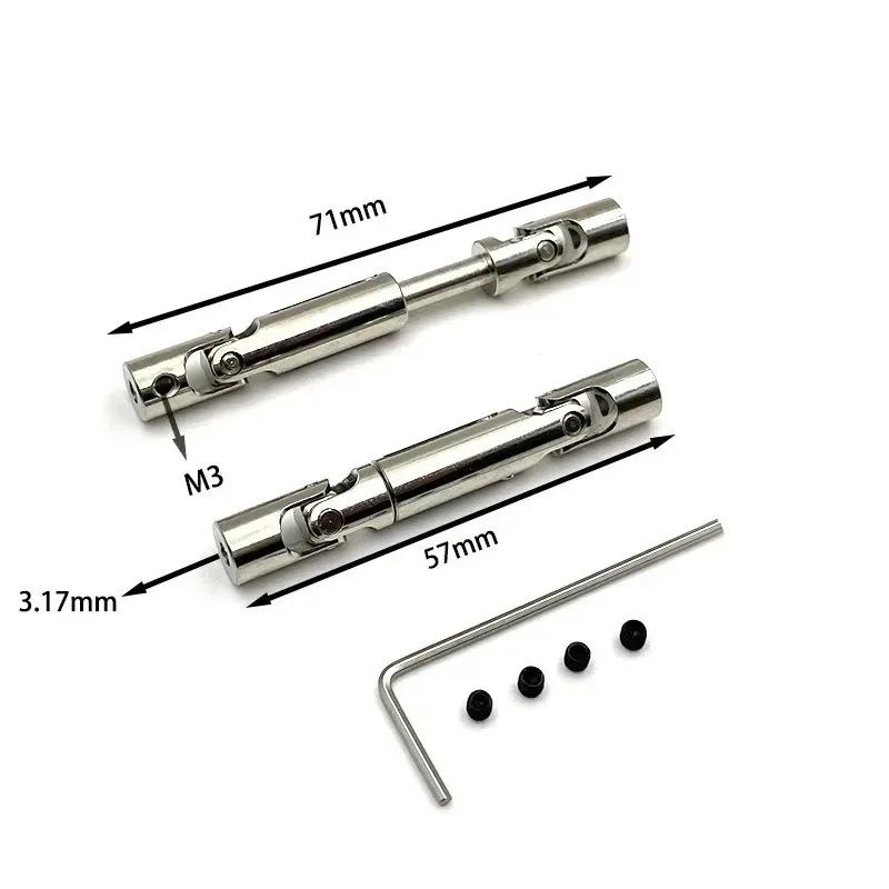 

Hot Sale 3pcs Car Upgrades Parts WPL B16 B36 JJRC Q60 Q63 Q64 Fayee FY004 MN-77 6WD 6X6 for Metal Drive Shaft Driveshaft CVD RC