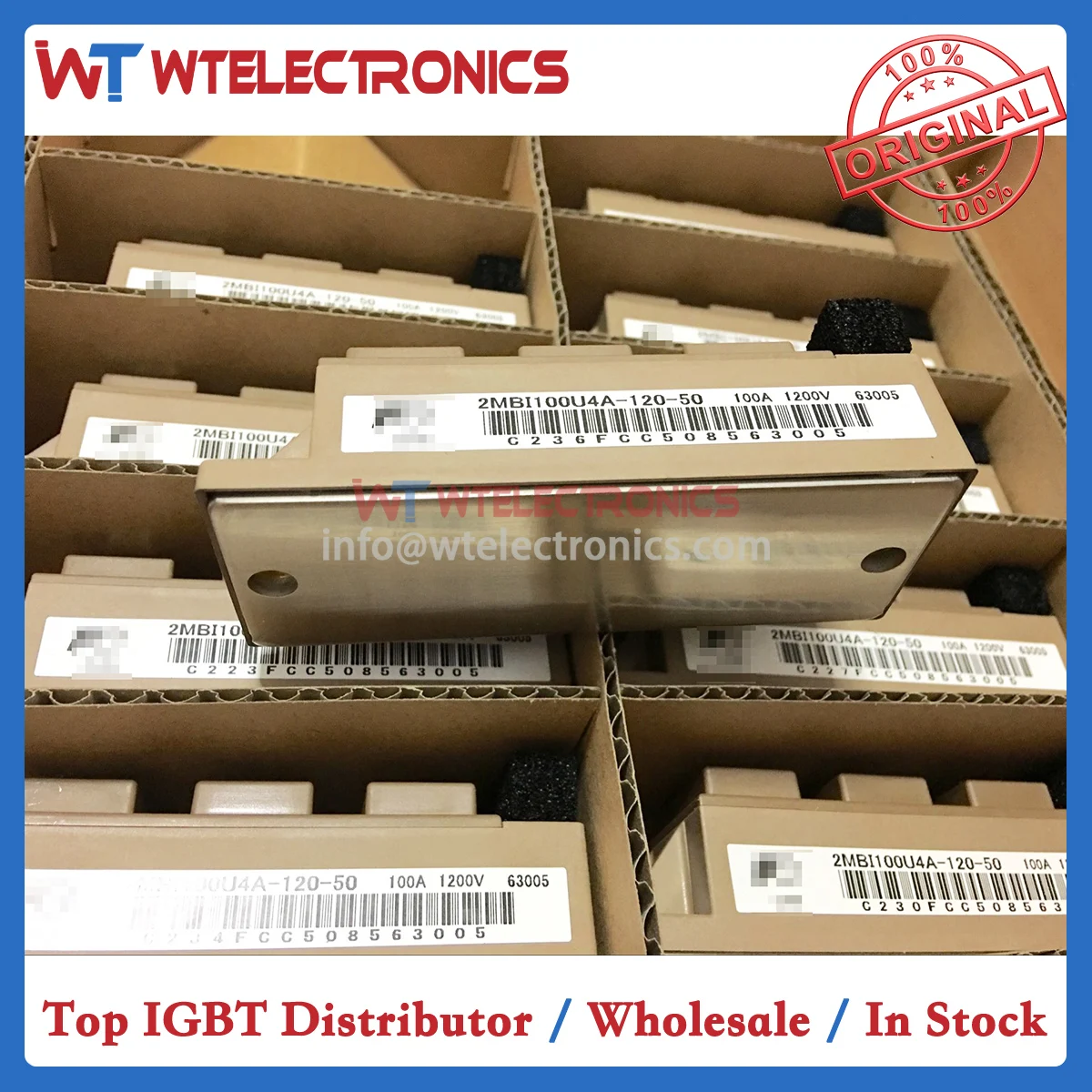 

New Original 2MBI100U4A-120-50 IGBT Module 2MBI100U4A 120 50 2MBI100U4A12050