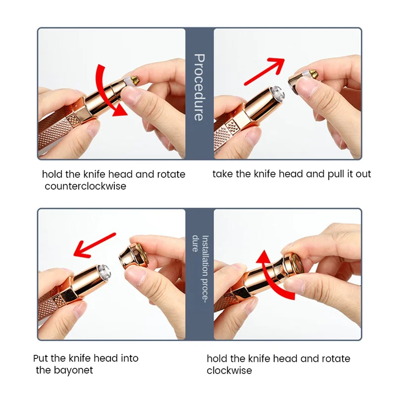 1 PCS Electric Facial Lipstick Hair Remover Mini Eyebrow Trimmer Women Lipstick Shape Shaver Body