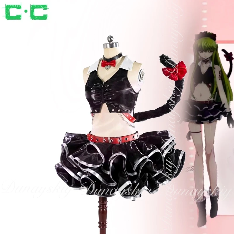 CODE GEASS Lelouch of the Rebellion C.C. Cosplay C.C Cat Band With Red Black Band Uniform And Wig Cosplay Costume Anime All Suit