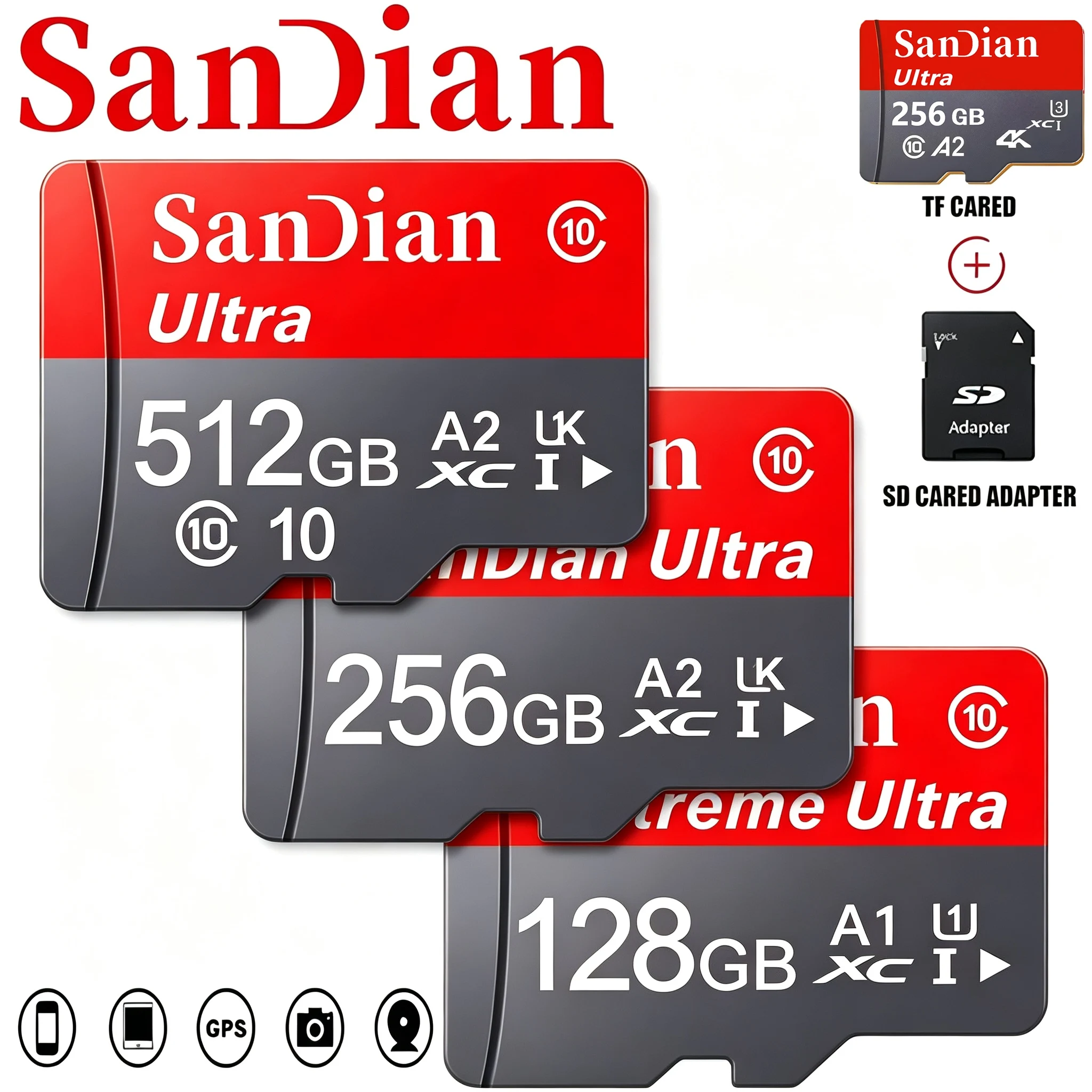 512GB 32GB 256GB Plus Micro TF SD Card TF Cards SD Cards Memory Card C10 for Laptop/Nintendo Switch/GPS/Dashcam/Sport Camera