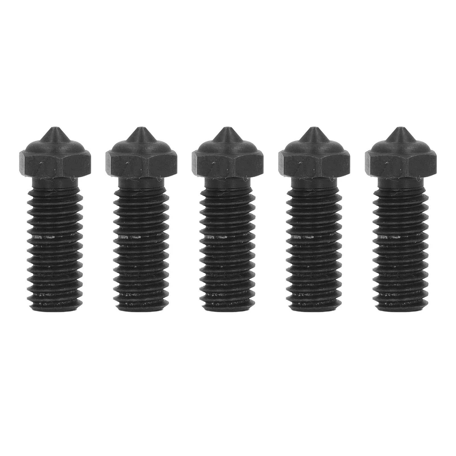 5PCS 3D Printer Hotend Nozzle Hardened Steel M6 Thread 0.4mm Printer Nozzle for QIDI X‑Max3 X‑Smart3 X‑Plus3