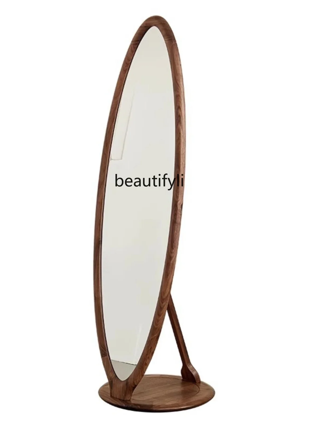 

ss03 Black Walnut Solid Wood Dressing Mirror Floor Mirror Home New Chinese Style Mirror Cabinet Multi-Functional Rotatable