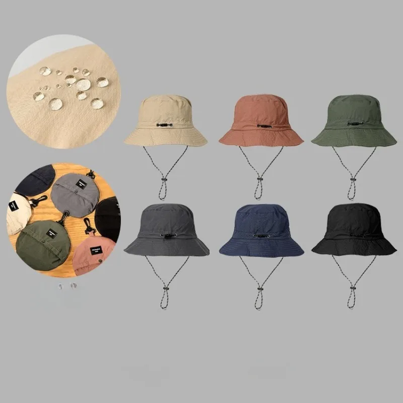 Quick Drying Fisherman Caps Outdoor Sun Anti-UV Protection Panama Hats Waterproof Camping Foldable Bob Bucket Sunhats