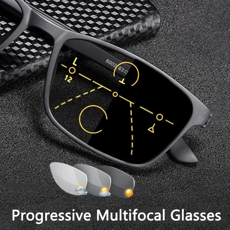 Custom Prescription Glasses Full Frame Multifocal Progressive Reading Glasses TR90 Photochromic Computer Optical Myopia Gafas