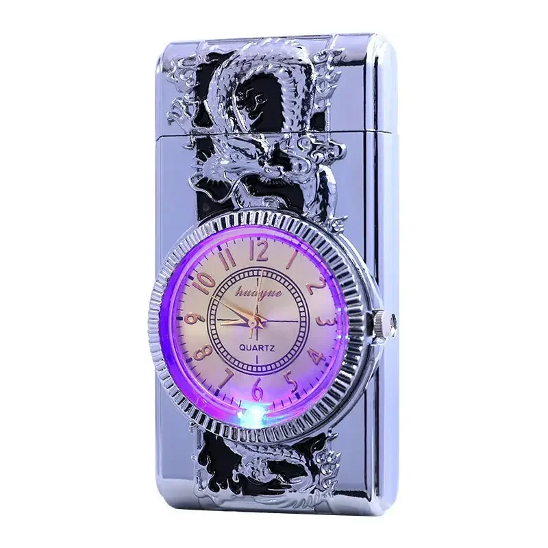 

New Metal Luxury Watch Creative Lighter Outdoor Windproof Portable Butane Gas Cigar Lighter Men's Gift Cigarette Accessories